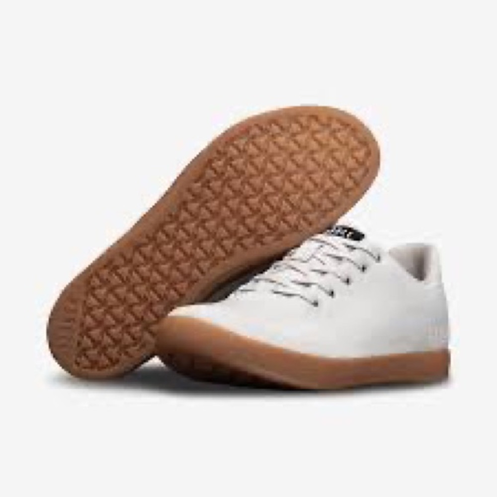 White canvas Nobull trainers